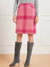 Talbots Plus Size - A-line Skirt - Confetti Plaid - Pink - 20  In Pink