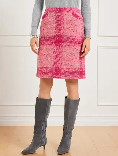 Talbots Plus Size - A-line Skirt - Confetti Plaid - Pink - 20