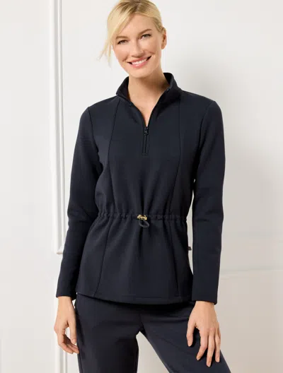 Talbots Airknit Stretch Half-zip Pullover Sweater - Indigo - 2x