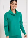 Talbots Petite - Airknit Stretch Funnel Neck Pullover Sweater - Everglade - Medium