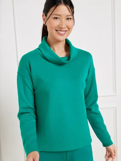 Talbots Petite - Airknit Stretch Funnel Neck Pullover Sweater - Everglade - Medium