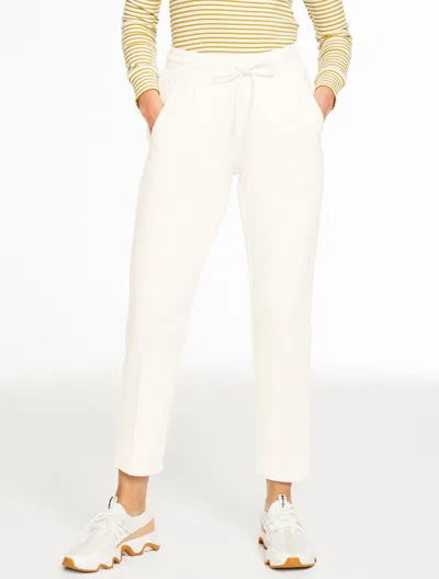 Talbots Petite - Airknit Stretch Tapered Leg Pants - Ivory - Large  In White