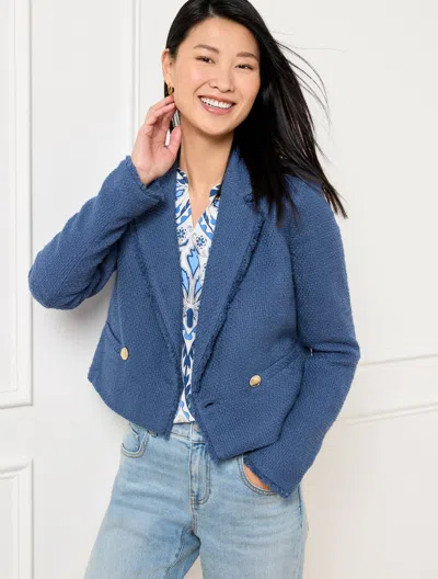 Talbots Misses - Amherst Tweed Short Blazer - Navy Blue Dusk - 16