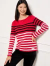 Talbots Plus Size - Authentic  T-shirt - Wonderland Stripe - Red - 1x