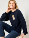 Talbots Blouson Sleeve Dog Days Sweatshirt - Blue - 3x  In Blue