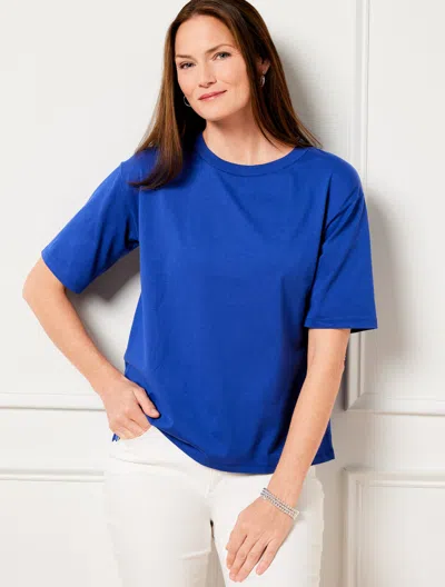 Talbots Boxy Crewneck T-shirt - Blueberry Hill