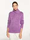Talbots Petite - Boxy Turtleneck Sweater - Purple Garnet/lavender - Large  In Purple