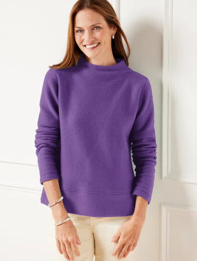 Talbots Button Back Funnel Neck Pullover Sweater - Purple Majesty - 3x