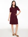 Talbots Petite - Button Front Shift Dress - Rich Burgundy - Xl  In Burgundy