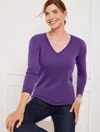 Talbots Cashmere V-neck Sweater - Purple Majesty - 2x  In Purple Majesty