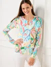 Talbots Plus Petite - Charming Cardigan Sweater - Vibrant Paisley - Corn Silk - 3x  In Corn Silk