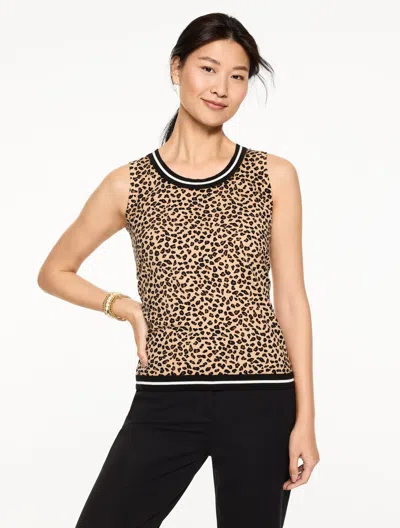 Talbots Petite - Charming Shell Sweater - Tricolor Cheetah - Sesame - Xl  In Brown