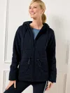 Talbots Petite - Classic French Terry Quilted Jacket - Indigo - Large  In Indigo