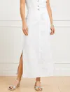 Talbots Plus Petite - Classic Linen Trouser Skirt - White - 22  In White
