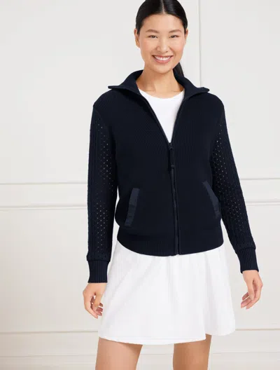 Talbots Petite - Coolmax® Travel Sweater Jacket - Blue - Xl