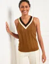 Talbots Petite - Coolmaxâ® Contrast Sweater - Toffee Brown - Xl  In Brown