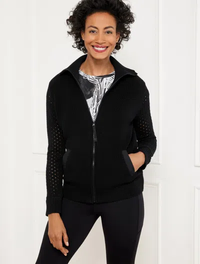 Talbots Petite - Coolmaxâ® Travel Sweater Jacket - Black - Xl