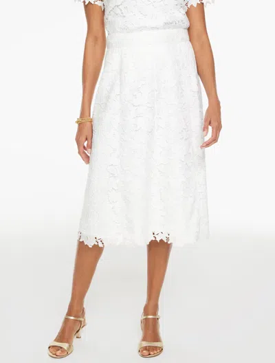 Talbots Petite - Corded Lace Midi Skirt - White - 6