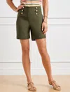 Talbots Petite - Cotton Slub Sailor Shorts - Burnt Olive - 16