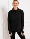 Talbots Cozy Cloud Half-zip Pullover Sweater - Black - 1x  In Black
