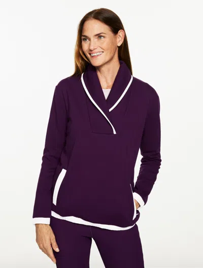 Talbots Petite - Cozy Cloud Shawl Collar Pullover Sweater - Purple Garnet - Xl