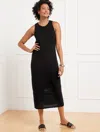 Talbots Petite - Crochet Pointelle Midi Dress - Black - Medium