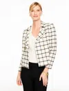 Talbots Petite - Double Breasted Jacket - Windowpane - Ivory/black - 12  In Multi