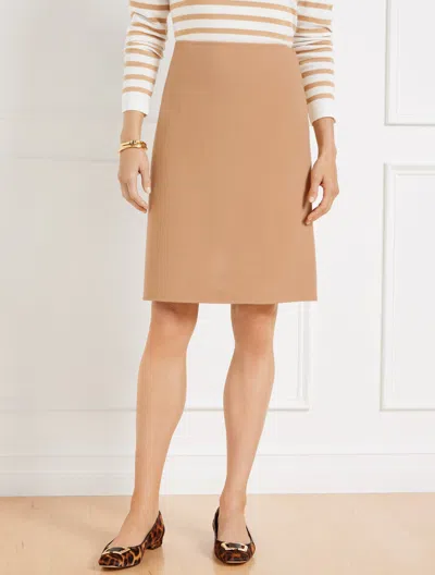 Talbots Petite - Double Face Wool Blend A-line Skirt - Toasted Coconut - 12