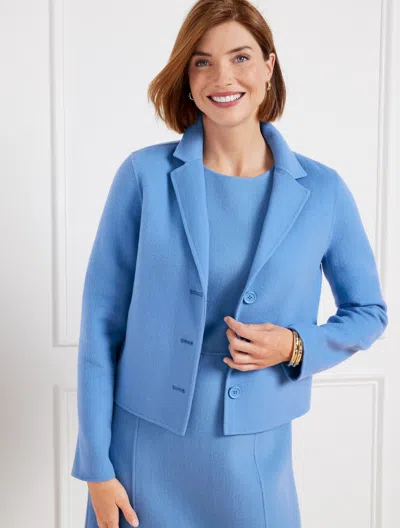 Talbots Petite - Double Face Wool Blend Crop Jacket - Blue Wave - 14