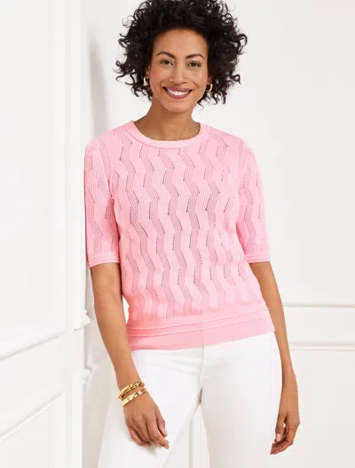 Talbots Petite - Elbow Sleeve Pullover Sweater - Soft Pink - Xl