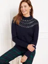 Talbots Petite - Embellished Fair Isle Sweater - Blue - Xl  In Blue