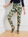 Talbots Petite - Everyday Stretch Leggings - Blurred Floral - Indigo/olive - Small  In Indigo,olive