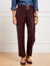 Talbots Petite - Faux Leather Straight Ankle Pants - Rich Burgundy - 16