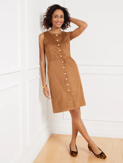 Talbots Petite - Faux Suede A-line Dress - Tobacco - 8