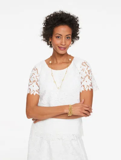 Talbots Petite - Floral Lace Top - White - 12