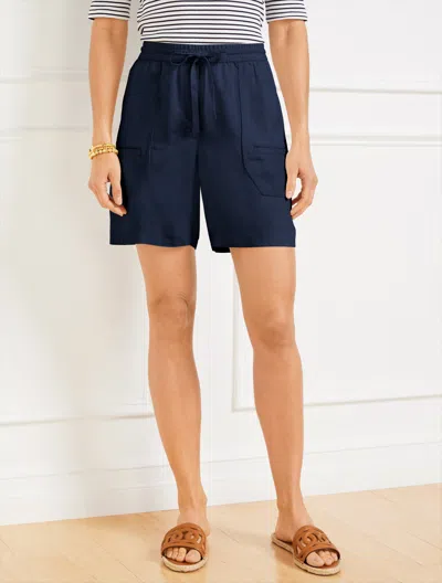 Talbots Petite - Flowy Pull-on Shorts - Blue - Xl