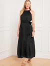 Talbots Petite - Halter Maxi Dress - Black - Xl