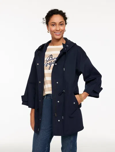 Talbots Petite - Hooded Rain Cape - Blue - Xl - 100% Cotton
