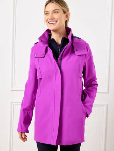 Talbots Petite - Hooded Water-resistant Jacket - Purple - Xl