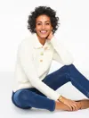Talbots Petite - Johnny Collar Pullover Sweater - Ivory - Medium  In White