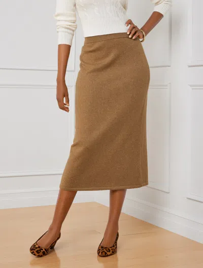 Talbots Petite - Kitty Tweed Sweater Skirt - Harvest Wheat - Medium  In Brown
