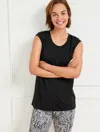Talbots Plus Size - Light Ponte Scoop Neck T-shirt - Black - 2x  In Black