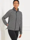 Talbots Petite - Lightweight Woven Stretch Bomber Jacket - Sunny Tiles - Black/white - Xl  In Black,white