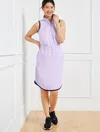 Talbots Plus Size - Lightweight Woven Stretch Half-zip Dress - Cool Lavender - 2x  In Cool Lavender