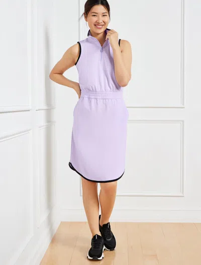 Talbots Plus Size - Lightweight Woven Stretch Half-zip Dress - Cool Lavender - 2x