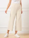 Talbots Plus Petite - Lightweight Woven Stretch Wide Leg Ankle Pants - Oat - 3x