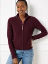 Talbots Petite - Loop Stitch Cardigan Sweater - Rich Burgundy - Xl