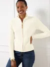 Talbots Petite - Loop Stitch Cardigan Sweater -  Ivory - Large In  Ivory