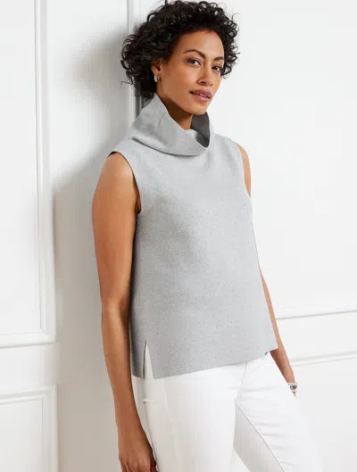 Talbots Petite - Cowl-neck Sweater Shell - Metallic - Grey Sky/silver - Xl  In Grey Sky,silver