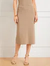 Talbots Misses - Metallic Ribbed Sweater Skirt - Rattan/gold - Xl  In Rattan,gold